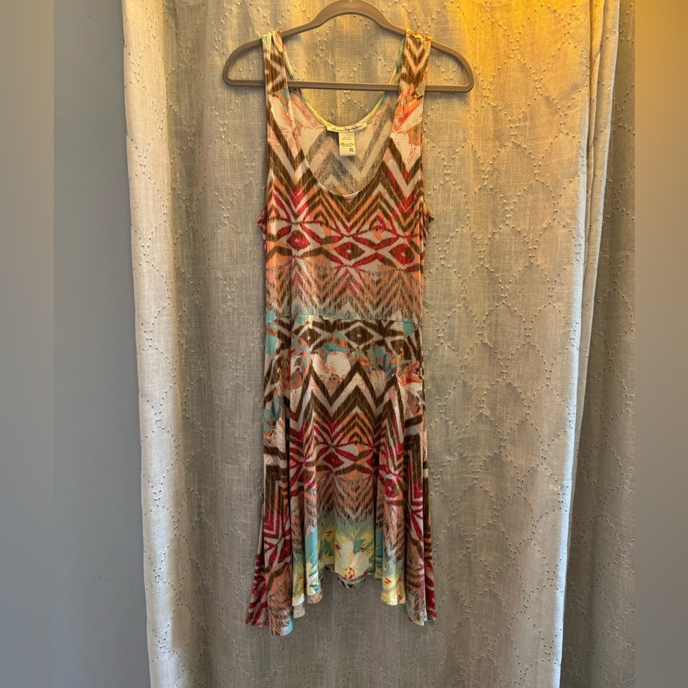 American Rag Multicolor Geometric Pattern Midi Dr… - image 1